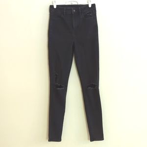 American Eagle Black Super Hi Rise Jegging Next Level Stretch Denim Jeans - 4